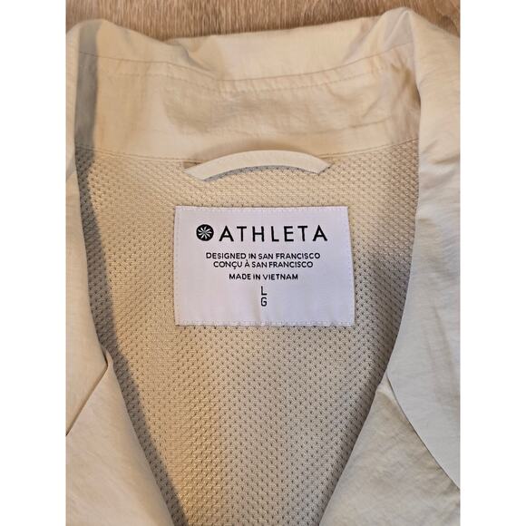 NWT Athleta Luna Trench Coat Beige Lightweight Utility Jacket Womens L - Picture 4 of 5